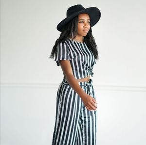 2 pc satin pants suit.